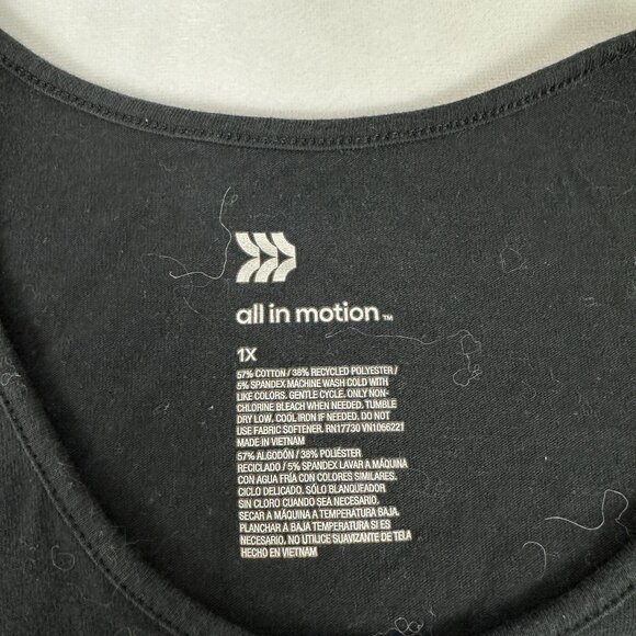 All In Motion Womens Sleeveless Black Active Top Size 1X High-Low Hem Relaxed - Picture 3 of 3